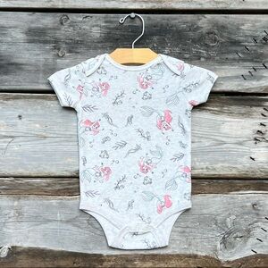 Disney Baby The Little Mermaid Ariel Print Cotton Onesie Infant Size 18M